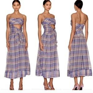 Nwt Cinq a Sept Loise Dress Cutout Plaid
Purple Midi Dress 10